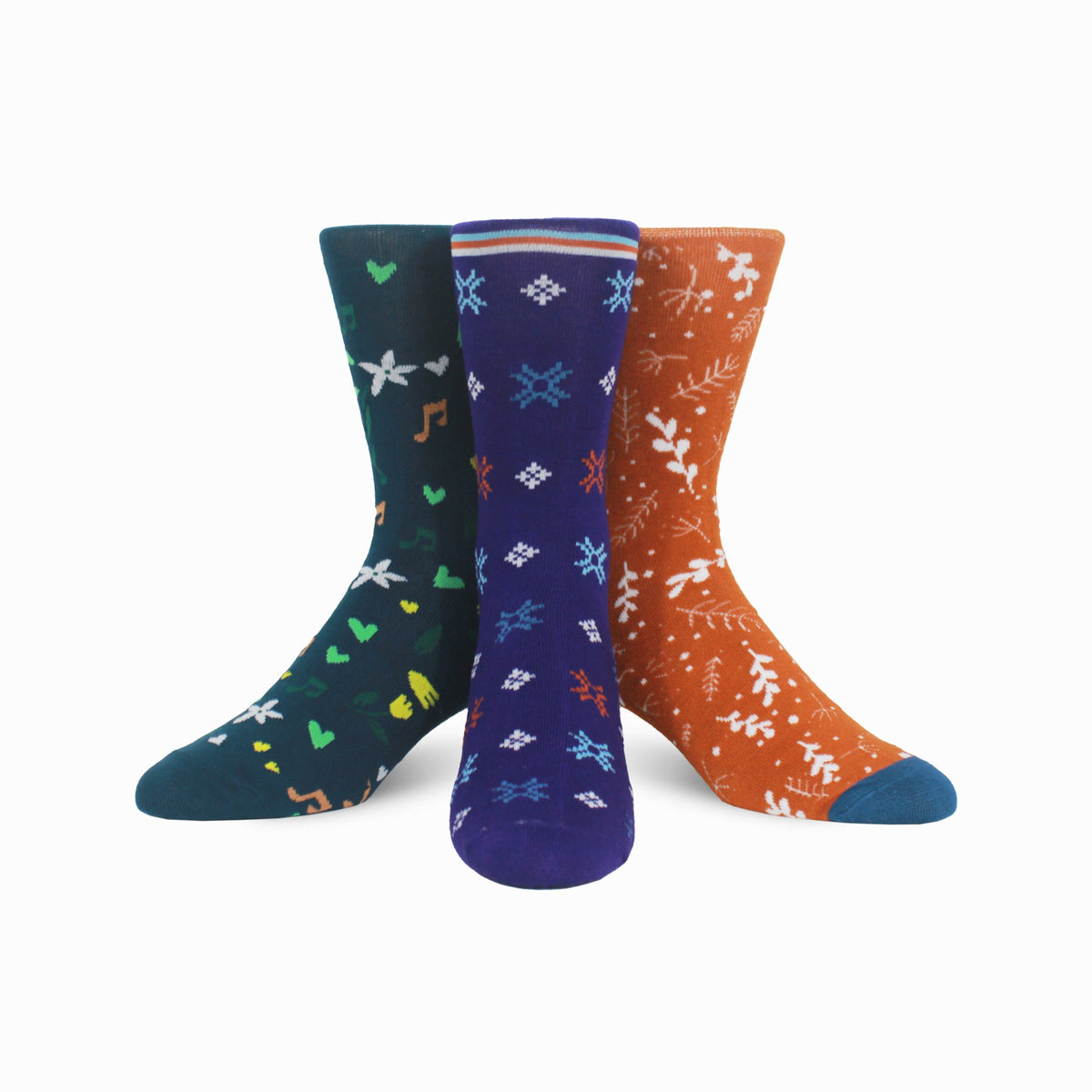 Colourful Bamboo Crew Length Swanky Socks 3 Pack