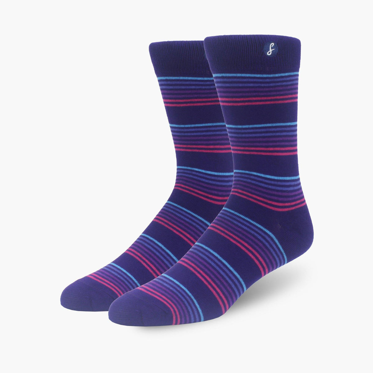 Purple Striped Bamboo Crew Length Swanky Socks - SwankySocks