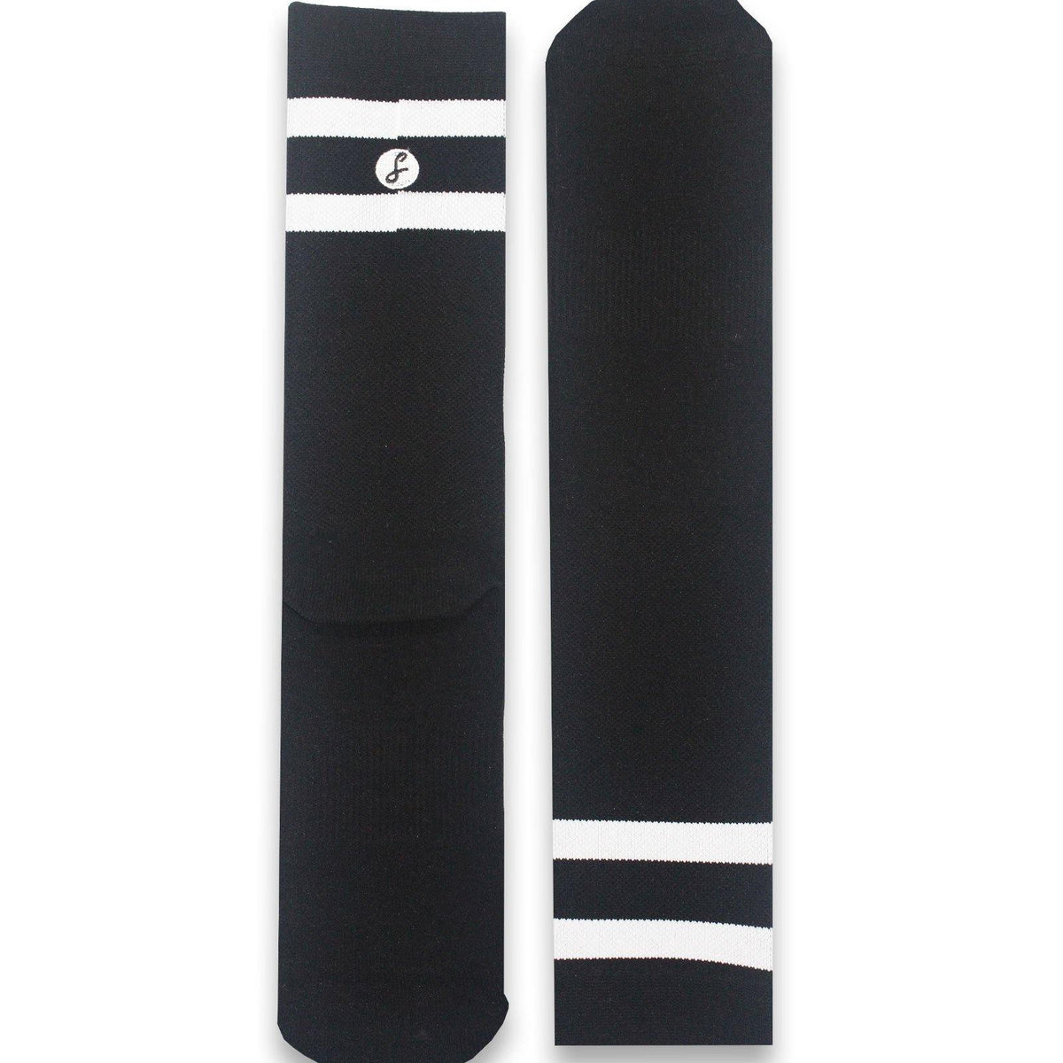 Two Stripe Black Compression Gym Socks