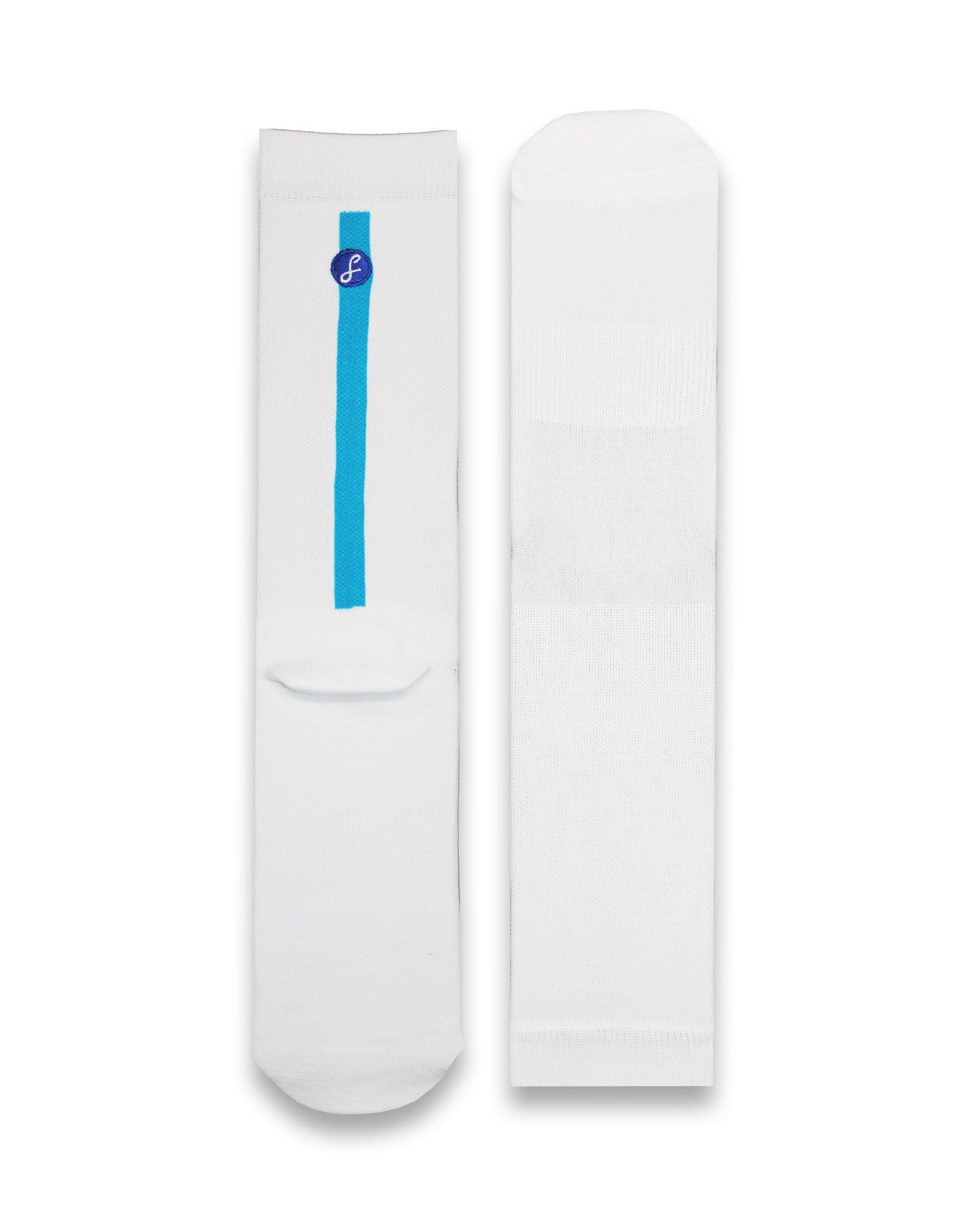 Vertical Blue Stripe Compression Gym Sock