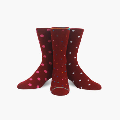 Polka Dot 3 Pack Shiraz Merino Wool Swanky Socks