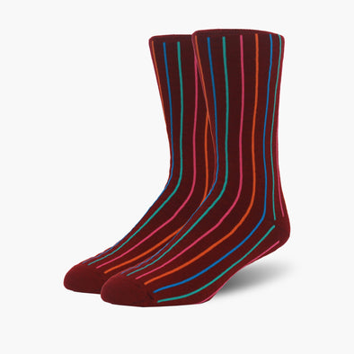 Colourful Vertical Stripe Shiraz Merino Wool Swanky Socks