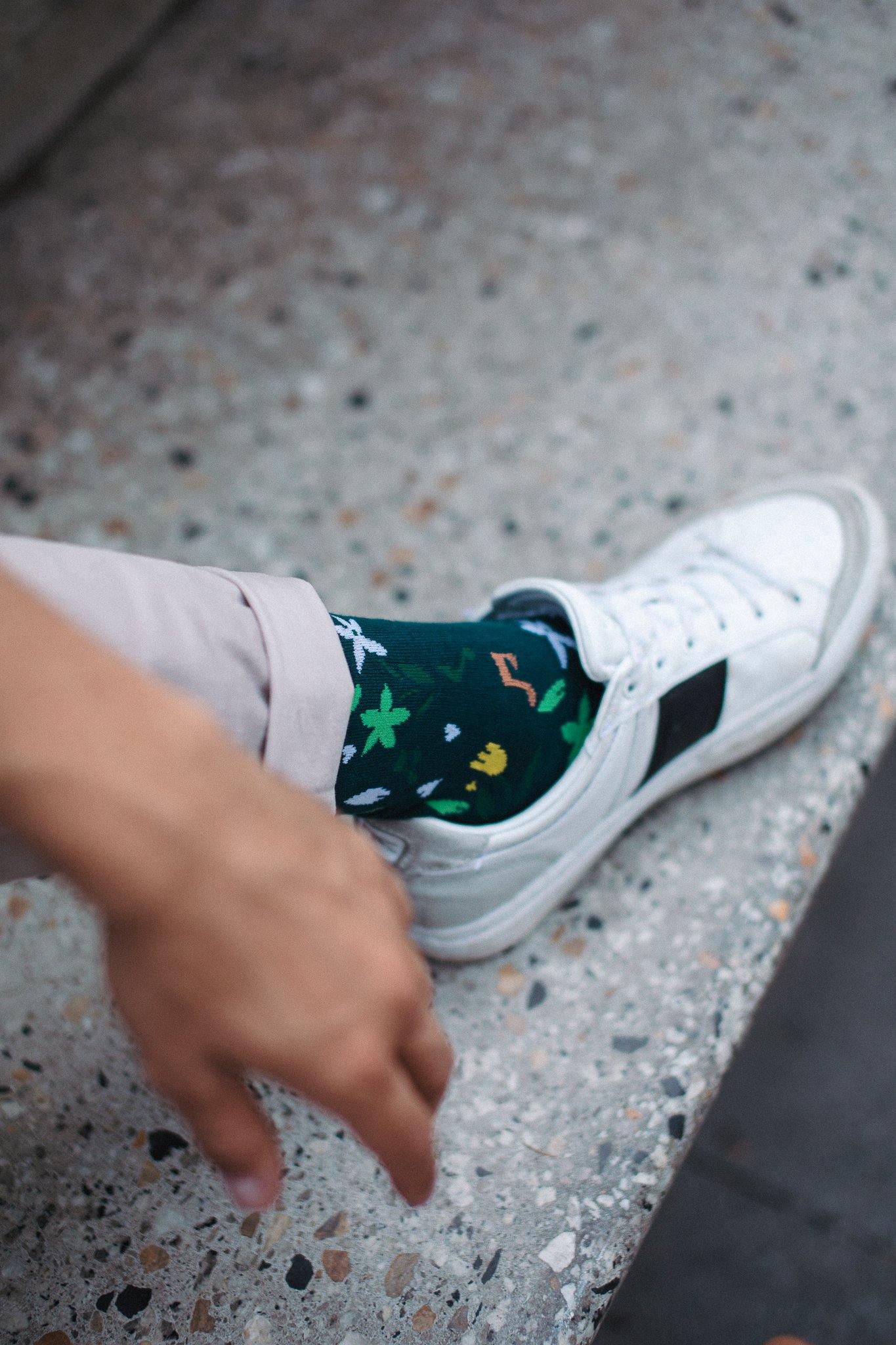 Sounds Of Spring Bamboo Crew Length Swanky Socks - SwankySocks