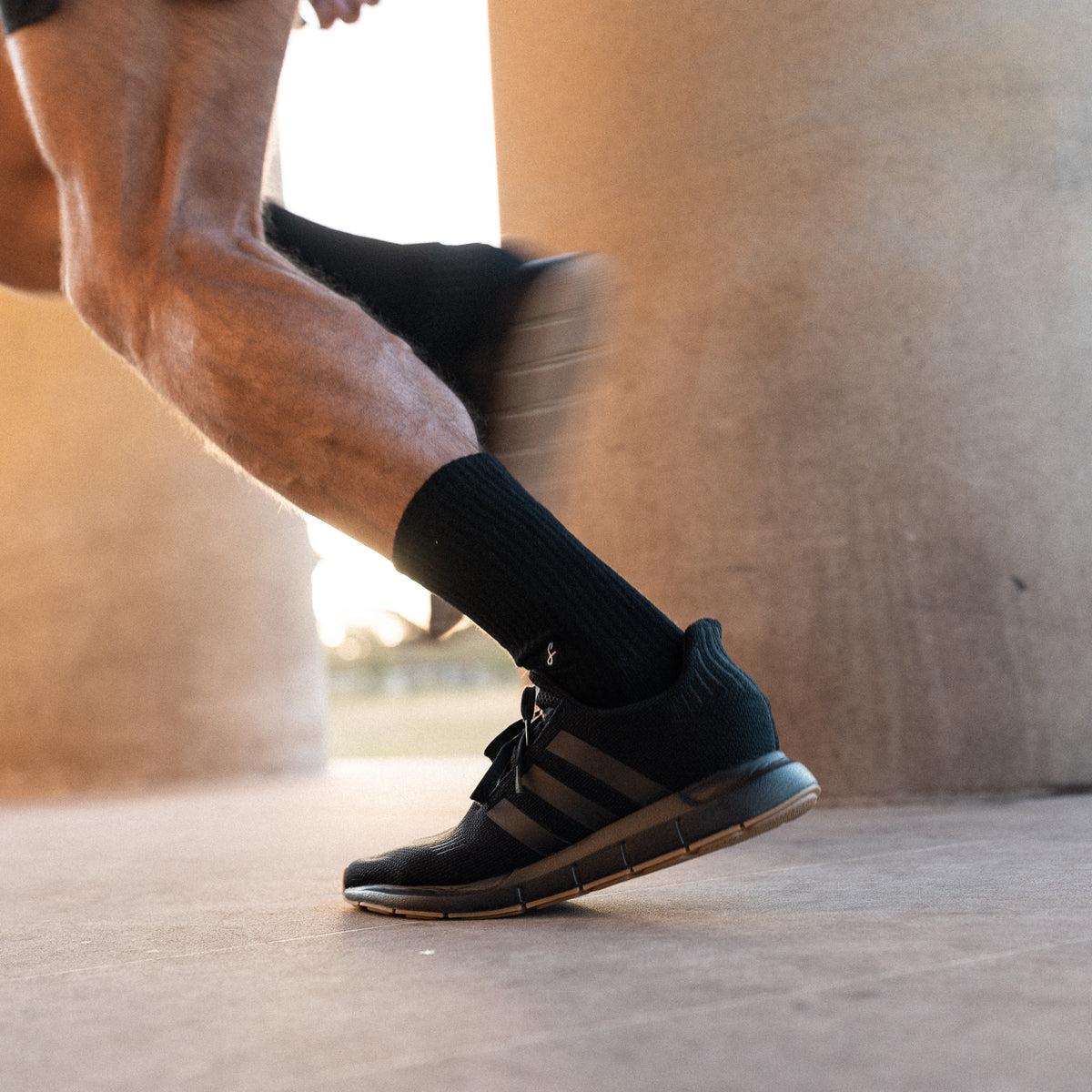 Black Merino Wool Sports Socks