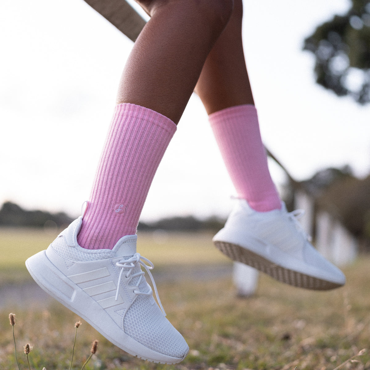 Pink Merino Wool Sports Socks