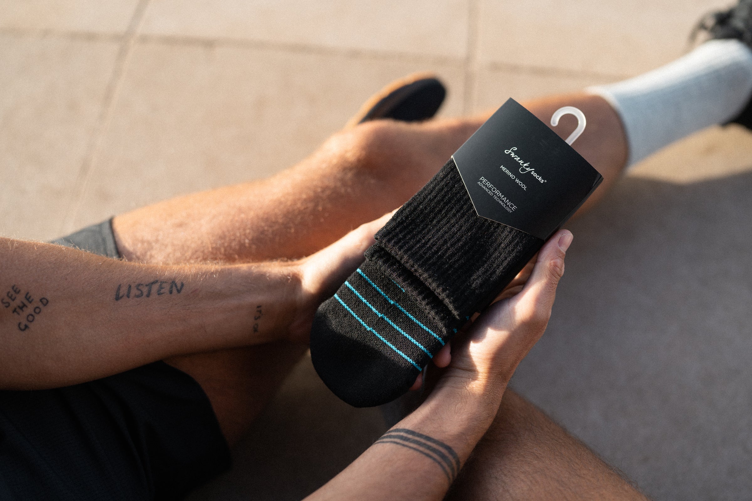 5 Pack Black Merino Wool Sports Swanky Socks
