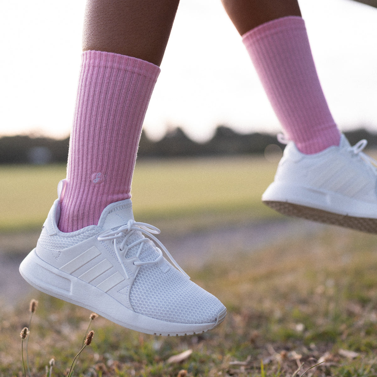 Pink Merino Wool Sports Socks