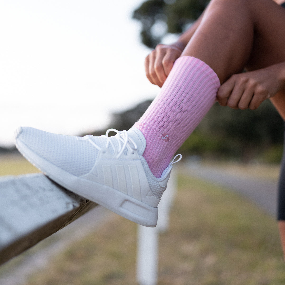 Pink Merino Wool Sports Socks