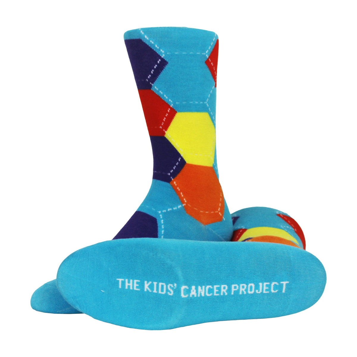 The Kids Cancer Project Blue Multi Coloured Bamboo Socks