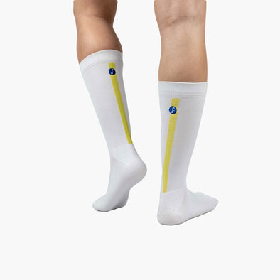 Vertical Yellow Stripe Compression Gym Sock