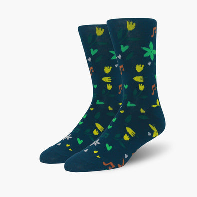 Sounds Of Spring Bamboo Crew Length Swanky Socks - SwankySocks