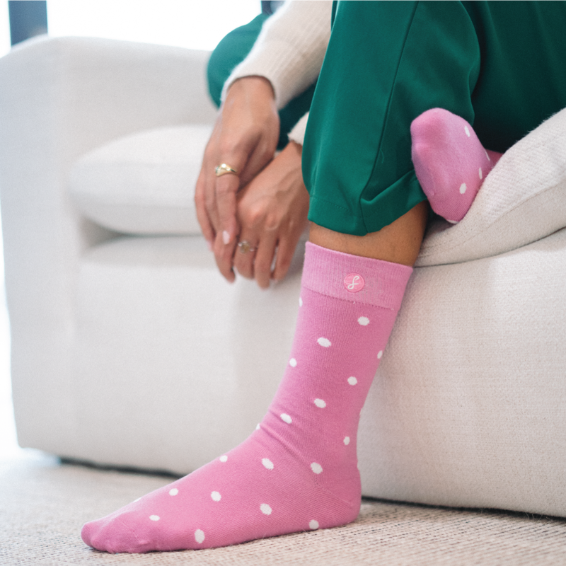 White Polka Dot Cosmopolitan Merino Wool Swanky Socks