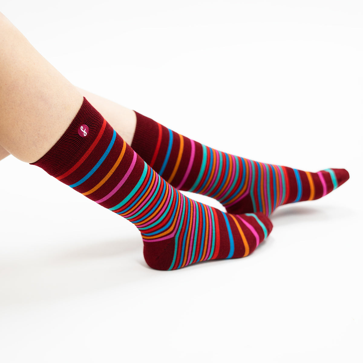 Colourful Stripe Shiraz Merino Wool Swanky Socks