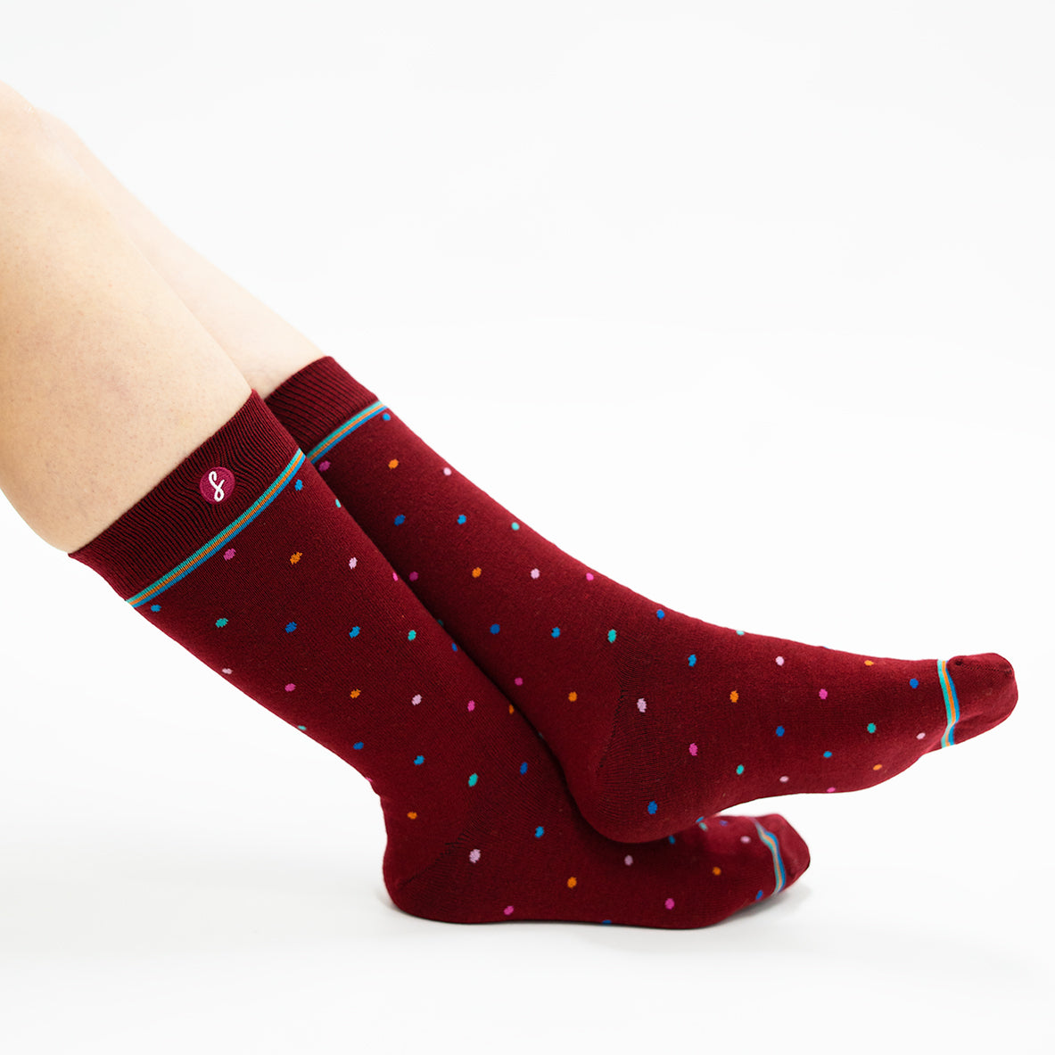 Colourful Polka Dot Merino Wool Shiraz Swanky Socks