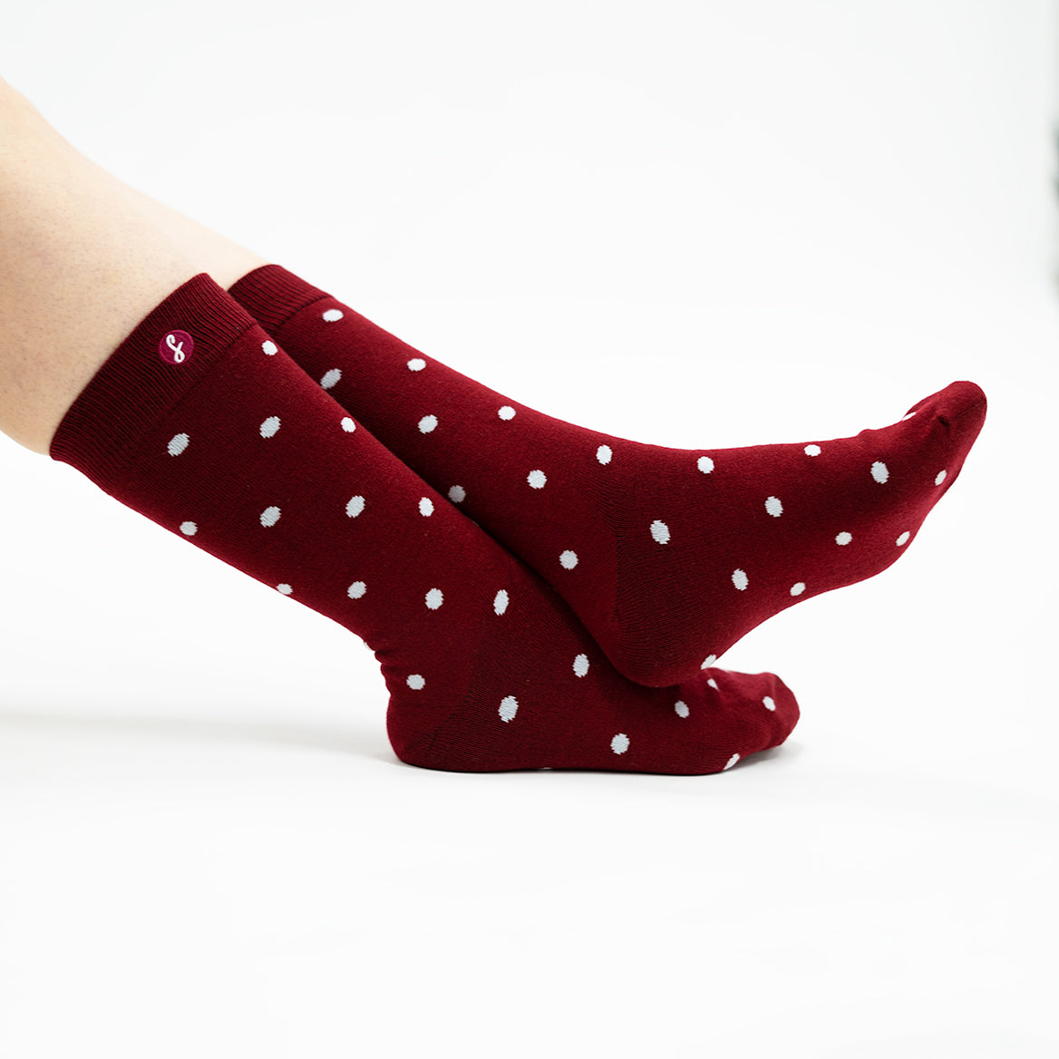 White Polka Dot Shiraz Merino Wool Swanky Socks