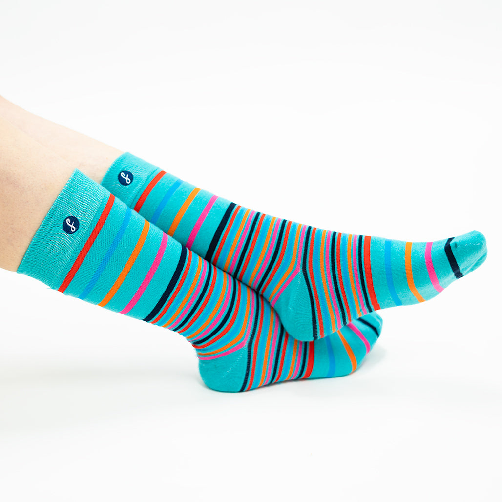 5 Pack Mixed Teal & Yellow Merino Wool Swanky Socks